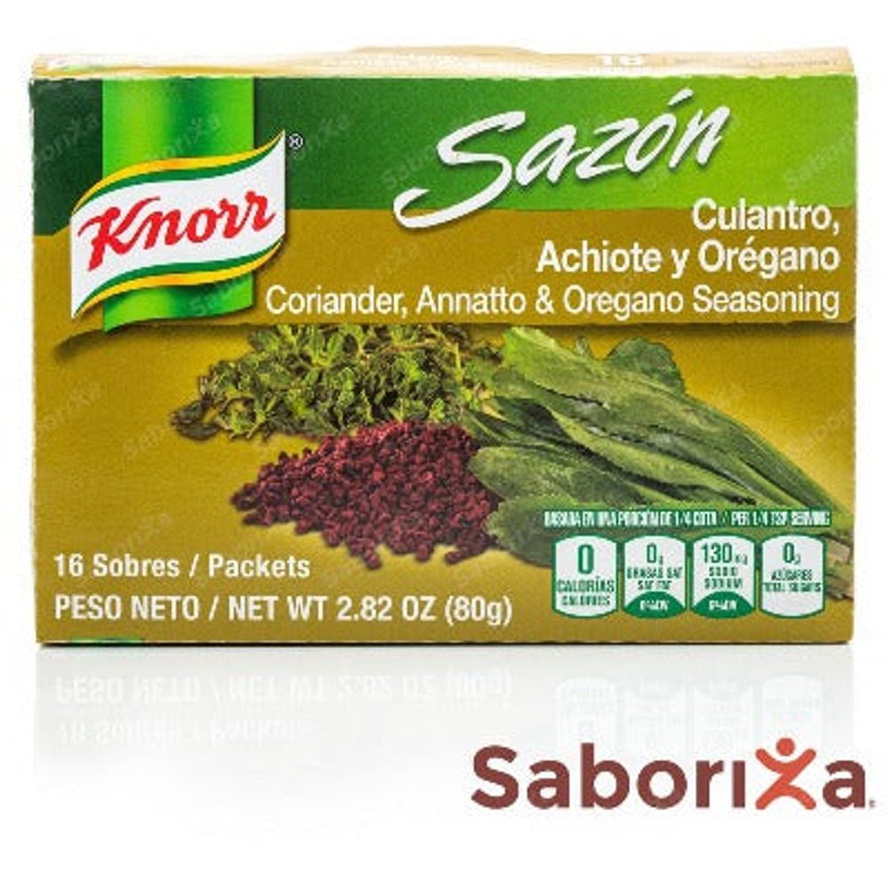 Sazón Con Culantro Achiote Y Orégano Knorr 2 82 Oz 16 Sobres – Saboriza