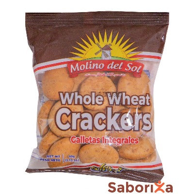 whole wheat crackers galletas integrales molino del sol